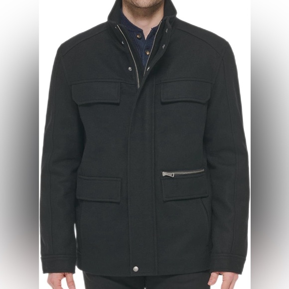 Cole Haan Men's Black Wool Field Jacket - Picture 3 of 16